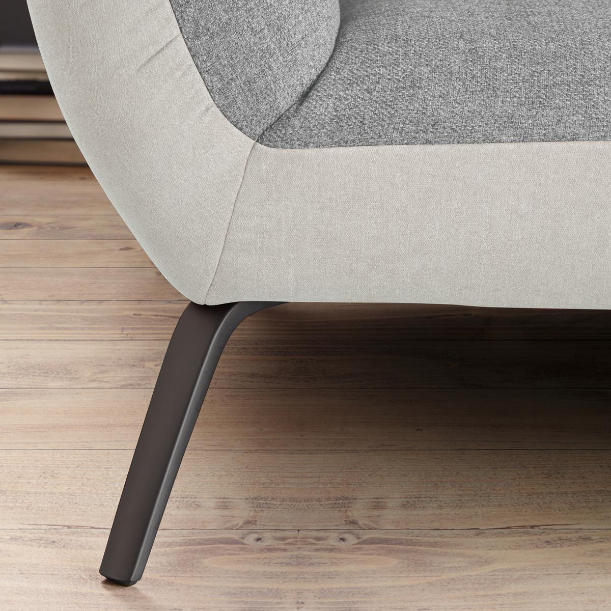 Veľká pohovka TRENDY, strieborná - čierna/strieborná, Modern, kompozitné drevo (260/93/124cm) - Premium Living