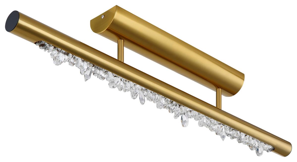 Led-deckenleuchte Felicitas L: 80 Cm 3 Helligkeitsstufen - Klar/Messingfarben, Basics, Kunststoff/Metall (80/8/19cm) - Globo