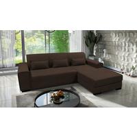 Ecksofa Classic Braun 270x175 cm - Schwarz/Braun, Design, Textil (270/175cm) - MID.YOU