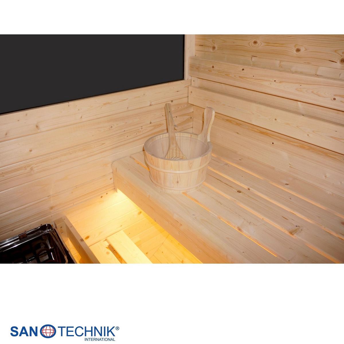 SAUNA Hanko Fichtefarben B: 180 cm - Fichtefarben, KONVENTIONELL, Holz (210/180/210cm) - Sanotechnik