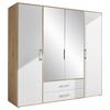 Šatníková skriňa LEMBO - biela/strieborná, Konventionell, kompozitné drevo/plast (206/195/60cm)