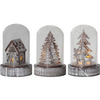 Led-dekoleuchte 064-91 Domes - Klar/Braun, Basics, Glas/Holz (5,5/8,5cm) - Eglo