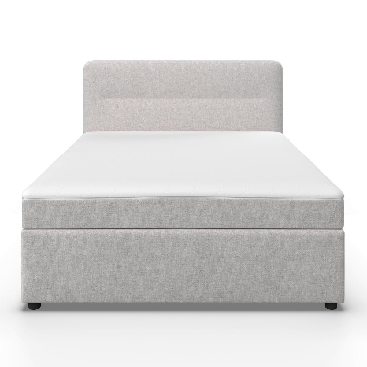 Boxspringová postel MARCO 140x200, světle šedá - černá/světle šedá, Moderní, dřevo/textil (140/200cm) - Bessagi Home