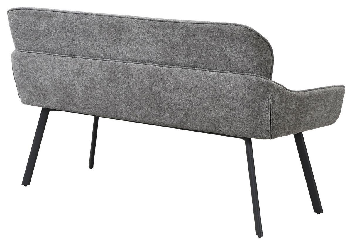 Sitzbank Rico - Dunkelgrau/Schwarz, MODERN, Textil/Metall (140/90/62cm) - MID.YOU