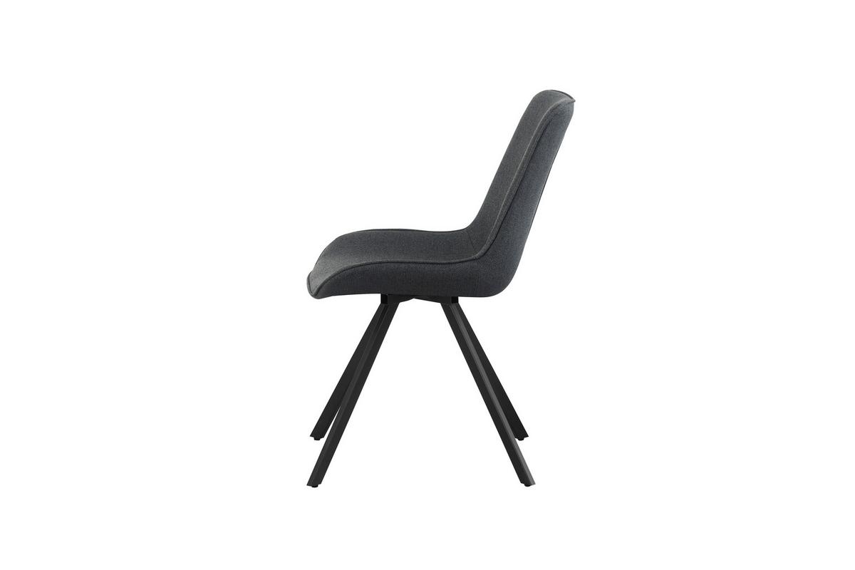 Stuhl-Set Emilia Anthrazit B: 52 cm - Anthrazit/Schwarz, MODERN, Textil/Metall (52/85/61cm) - MID.YOU