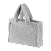 NÁKUPNÍ TAŠKA LIZ - barvy stříbra/jadeitově zelená, textil (30/40cm) - Modern Living