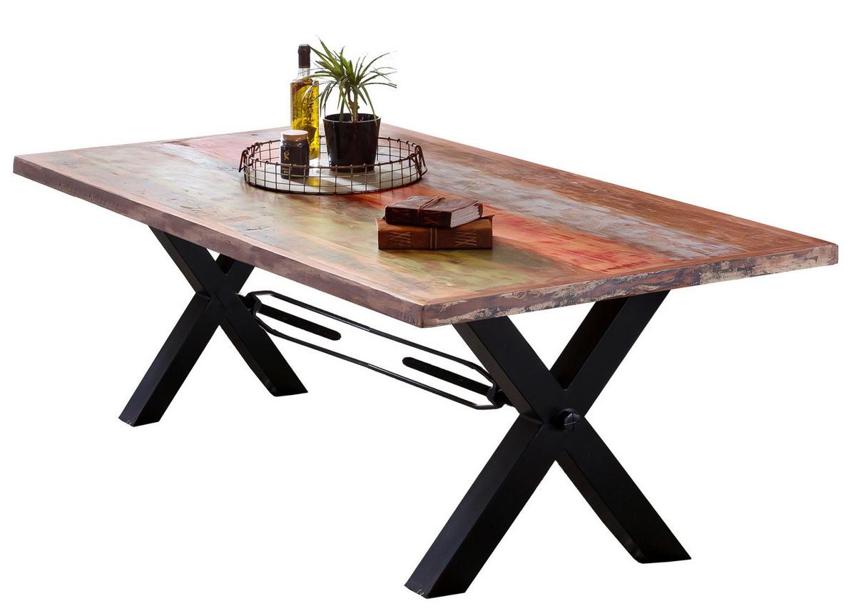 ESSTISCH Multicolor/Schwarz L: 160cm - Multicolor/Schwarz, MODERN, Holz/Metall (160/85/76,5cm) - MID.YOU