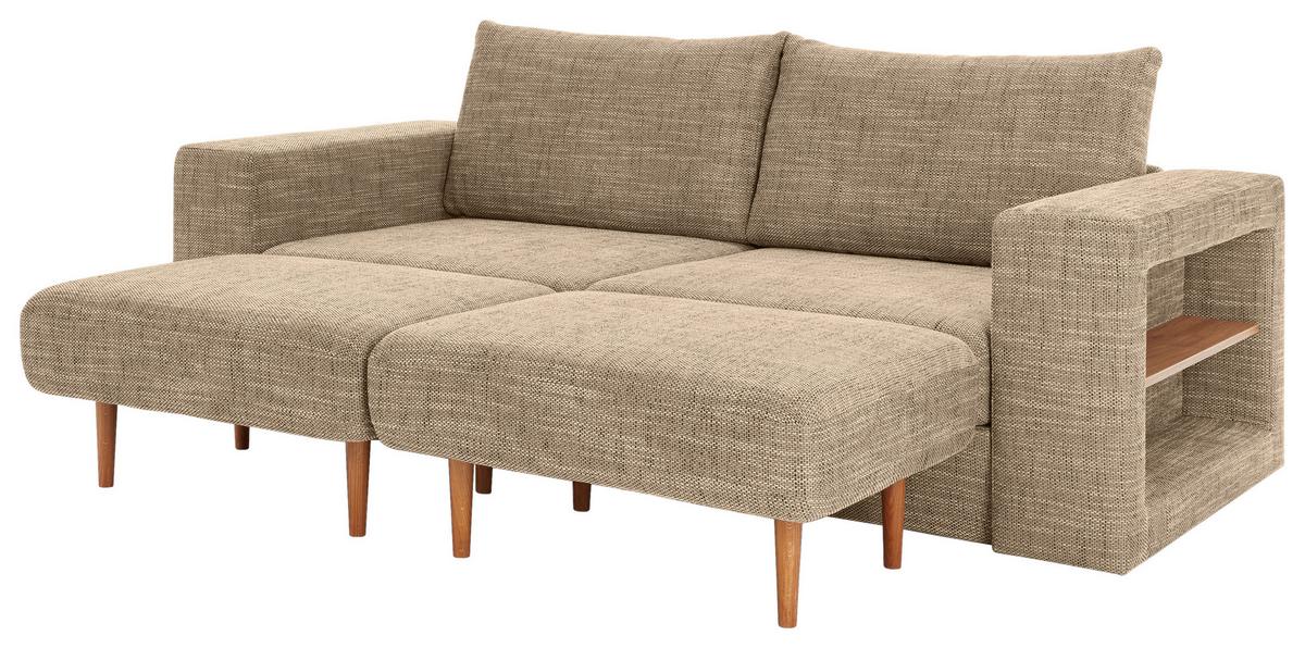 Viersitzer-Sofa Looks V-2 - Eichefarben/Beige, Design, Textil (252/96/107cm) - LOOKS by W.Joop