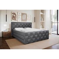 Boxspringbett Grenada Graphitfarben Lf: 180x200 cm - Graphitfarben, MODERN, Textil (180/200cm) - Livetastic