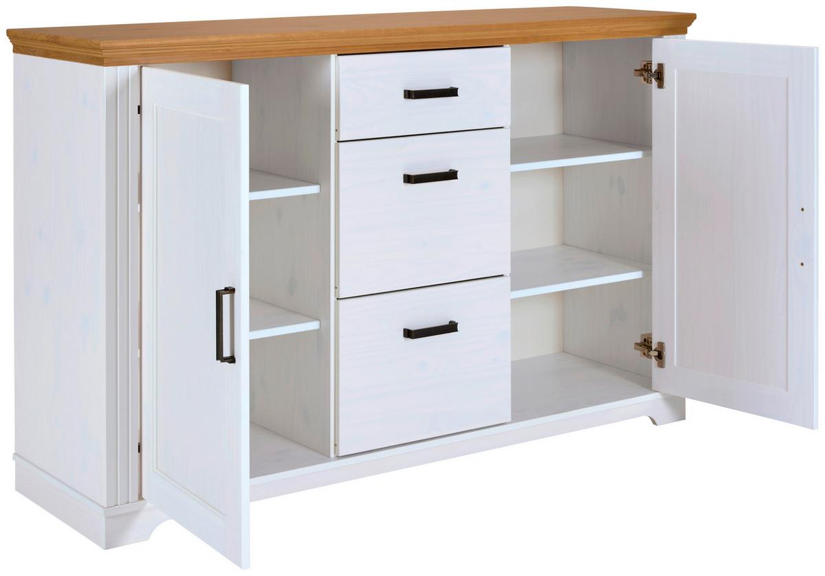 Kommode Maluno - Eichefarben/Weiß, MODERN, Holz (166/104/48cm) - Livetastic