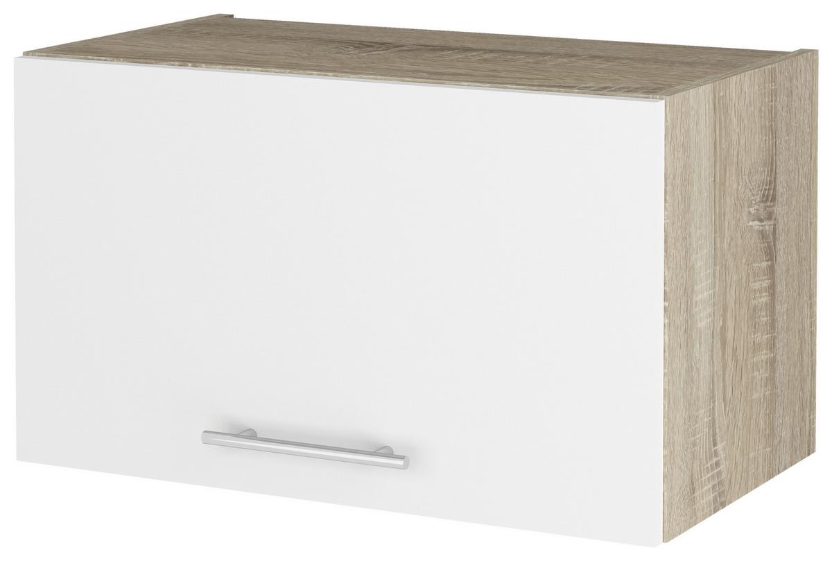 Felsőszekrény Corina - Sonoma tölgy/fehér, Modern, műanyag/fa (60/36,2/34,6cm)