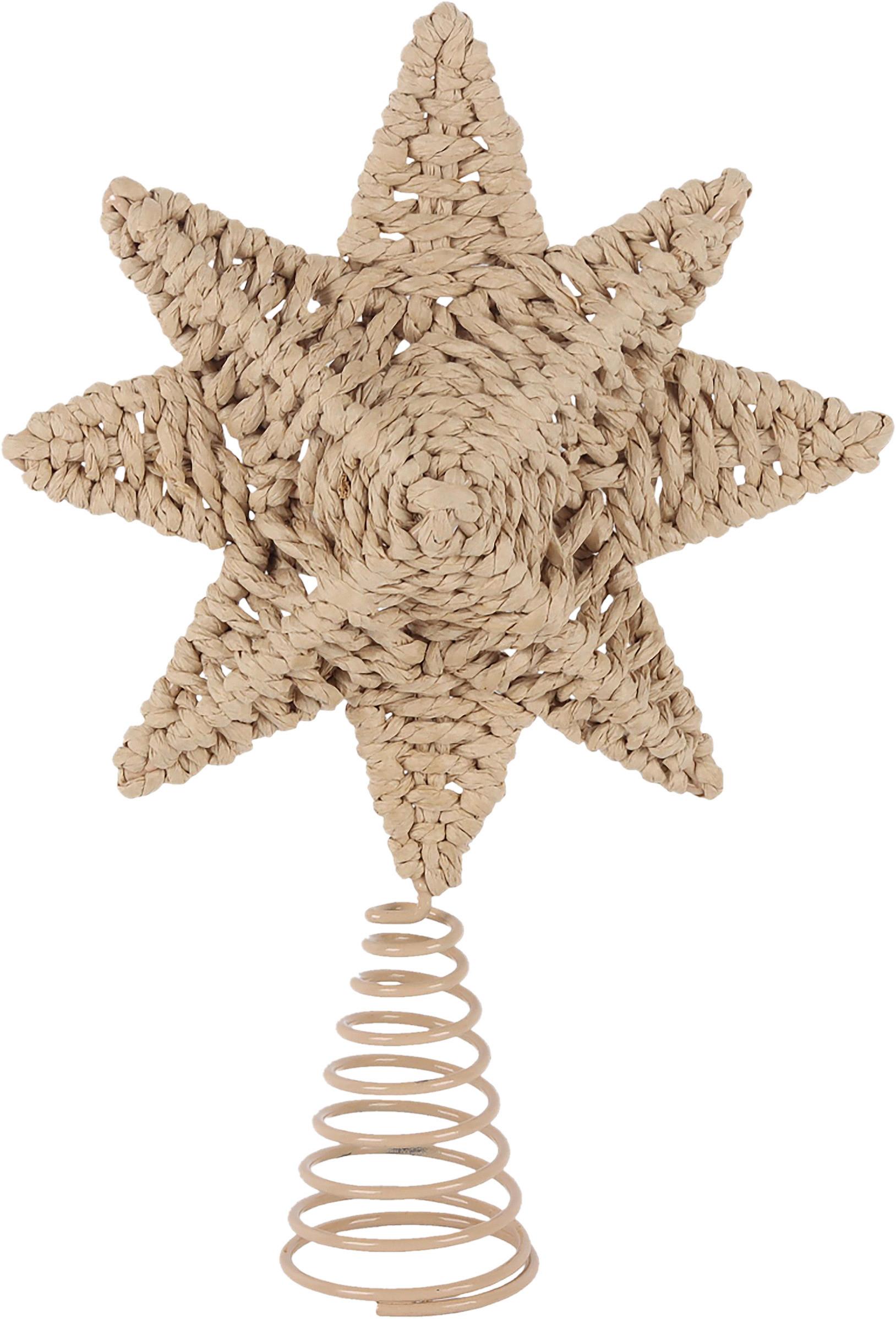 Špička na vánoční stromeček STAR -PAZ- - přírodní barvy, kov/papír (18,5/27/5,8cm) - Mömax