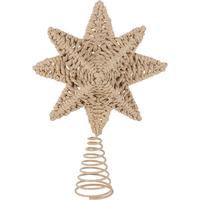 Špička na vánoční stromeček STAR -PAZ- - přírodní barvy, kov/papír (18,5/27/5,8cm) - Mömax