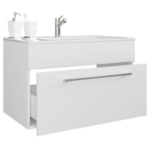Waschtischkombi Badinos Weiß B: 60 cm - Weiß, MODERN, Keramik/Holzwerkstoff (60cm) - MID.YOU