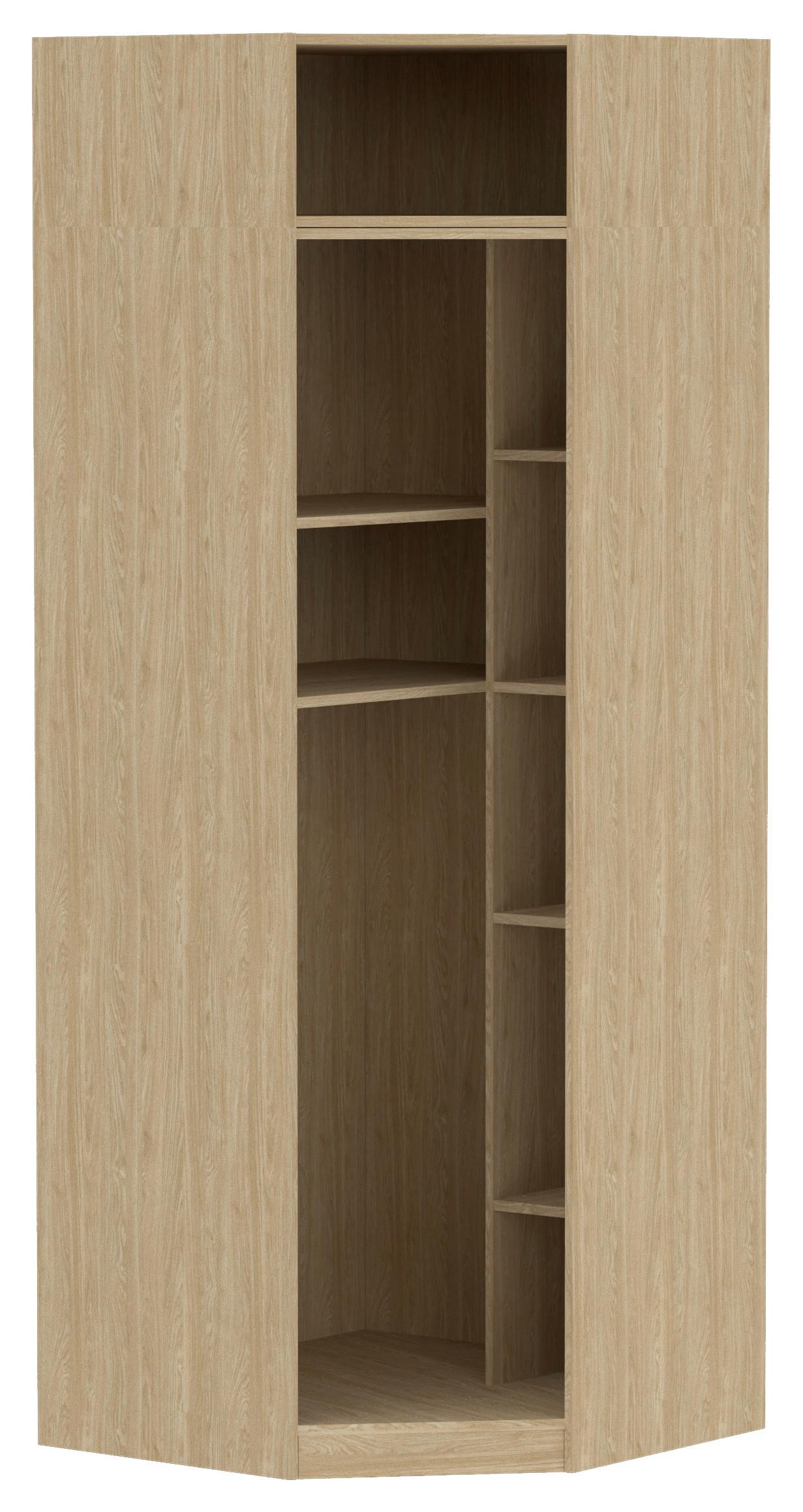 Fotografia produktu: Korpus Rohovej Skrine Unit, farba duba, 91,1 cm, 242,2 cm, 91,1 cm