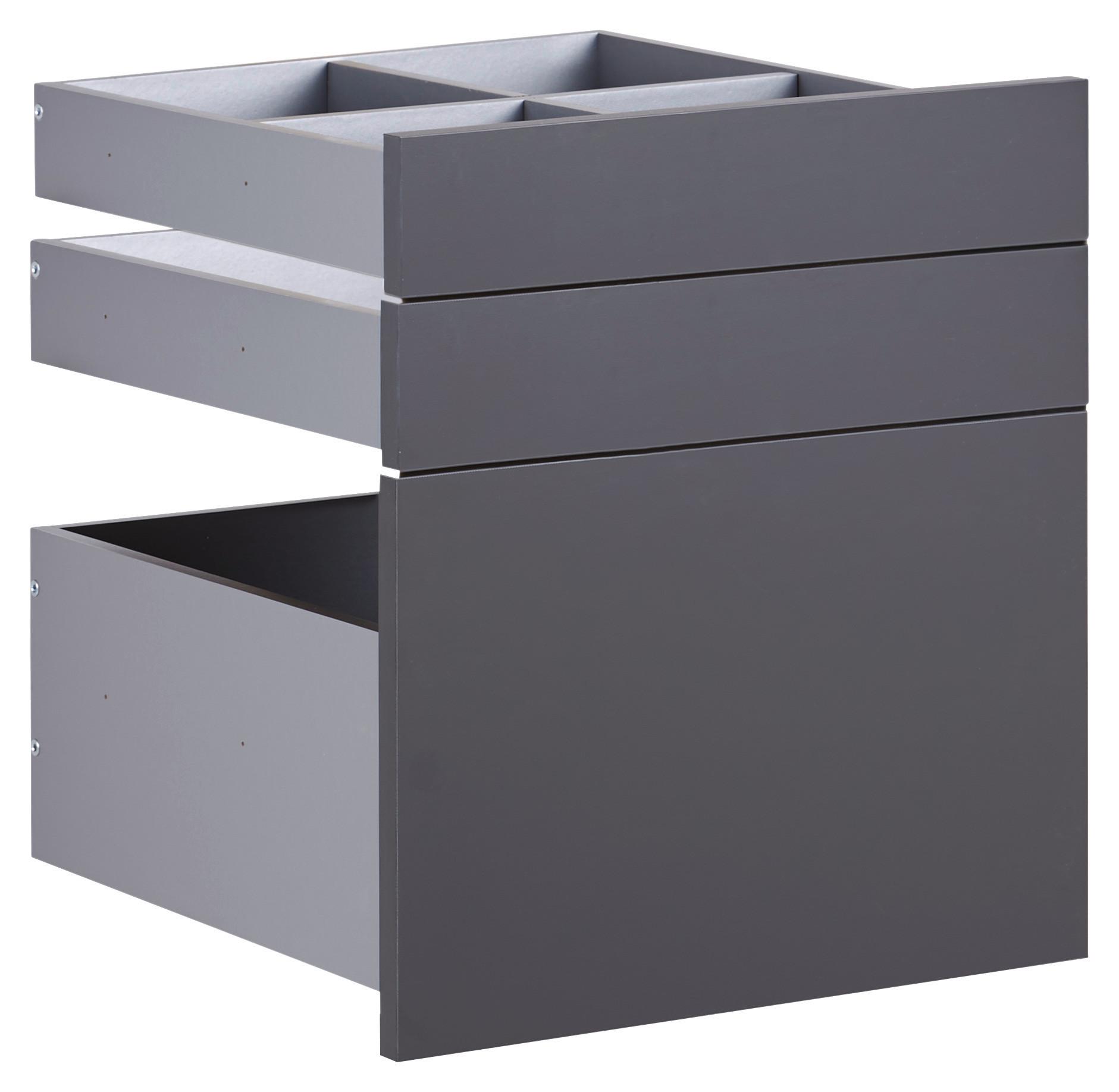 SADA ZÁSUVEK UNIT - antracitová, Moderní, kompozitní dřevo (45,3/50,3/47cm) - Ondega