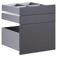 Schubladeneinsatz Unit Anthrazit B: 45,3 cm 3 Fächer - Anthrazit, MODERN, Holzwerkstoff (45,3/50,3/47cm) - Ondega