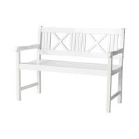Gartenbank Rosenborg, Weiß 120x89x58 cm, Echtholz - Weiß Hochglanz, Natur, Holz (120/89/58cm) - Gardenson