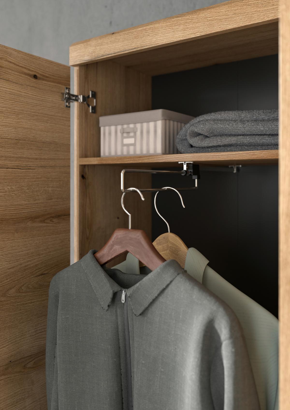 Garderobe Scout 3-Teilig Eiche dunkel B: 167 cm - Eiche dunkel, Design, Holzwerkstoff (167/197/40cm) - Livetastic