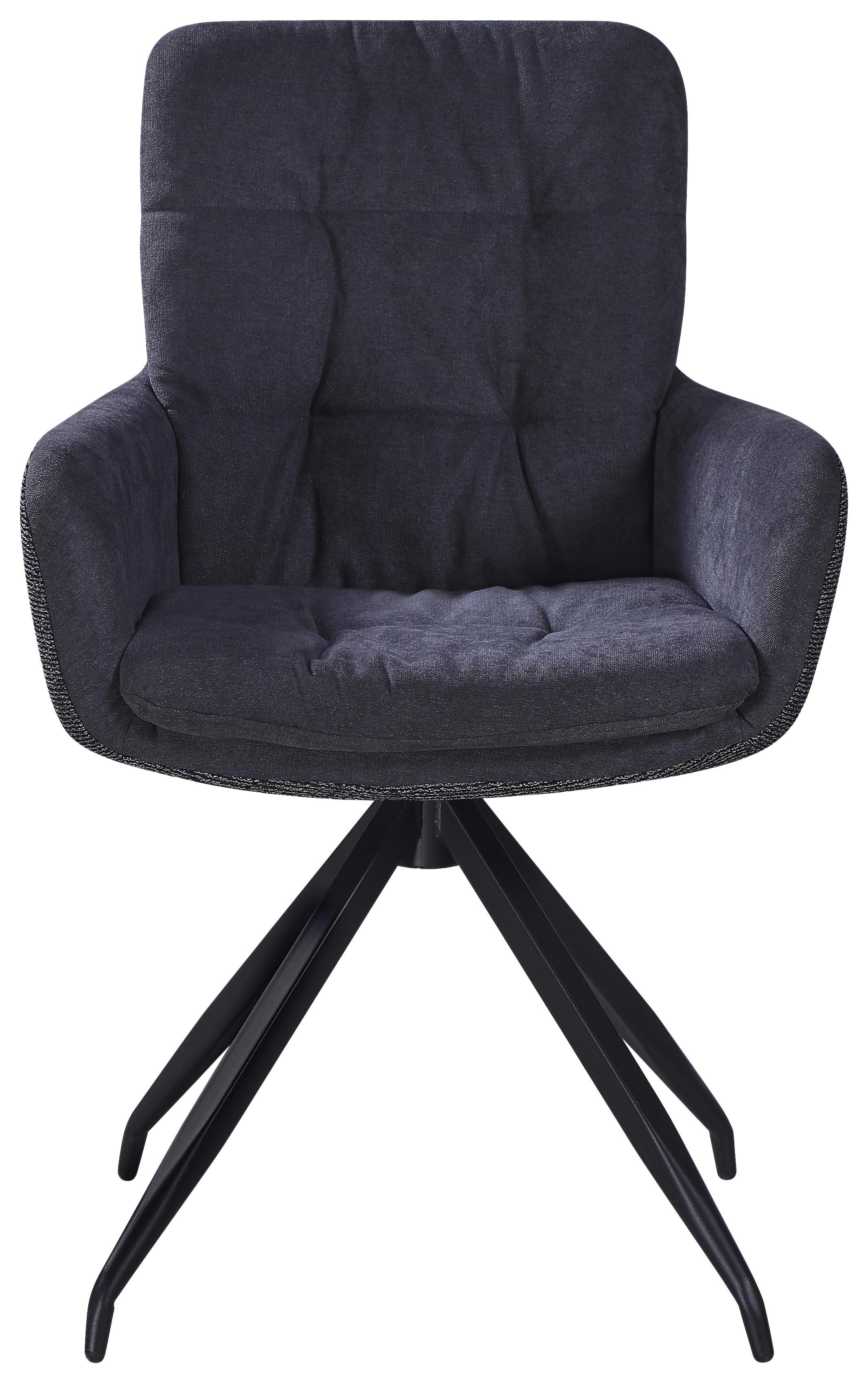 ŽIDLE S PODRUČKAMI NOVA - šedá/černá, Moderní, kov/textil (61/89/67cm) - Premium Living
