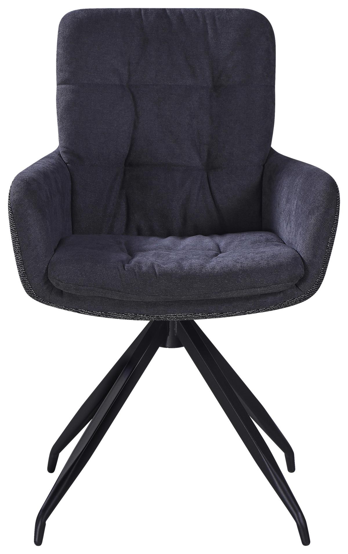 ŽIDLE S PODRUČKAMI NOVA - šedá/černá, Moderní, kov/textil (61/89/67cm) - Premium Living