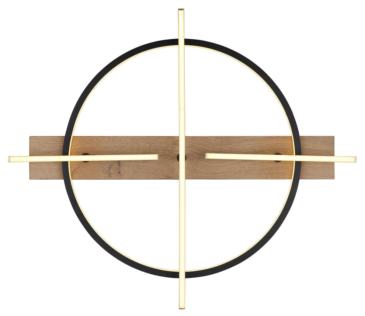 Led Mennyezeti Lámpa 67295d1 - sötétbarna/fekete, Design, műanyag/faalapú anyag (70/60/11,5cm) - Globo