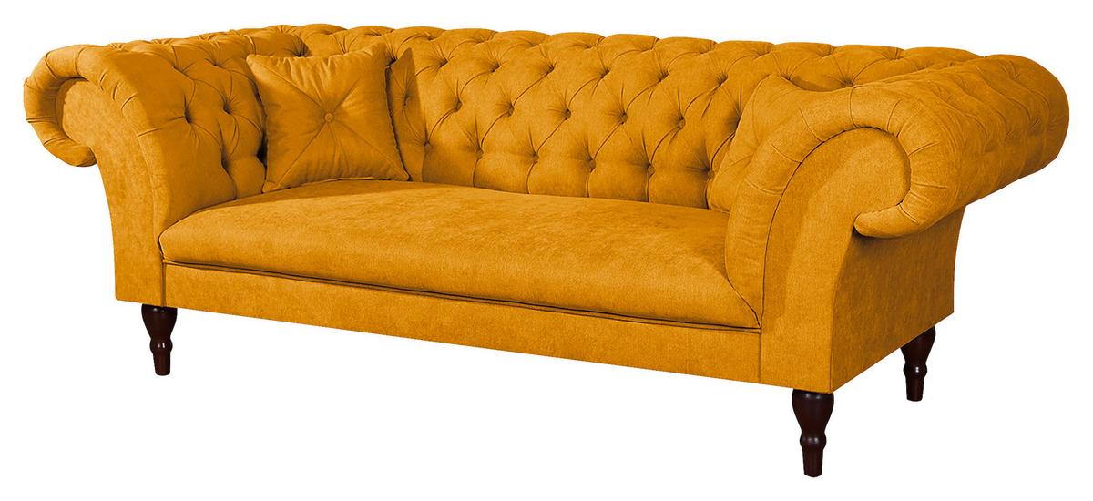 3-sitzer-sofa Preston Senfgelb B: 232 Cm - Senfgelb/Braun, Design, Textil (232/79/97cm) - Livetastic