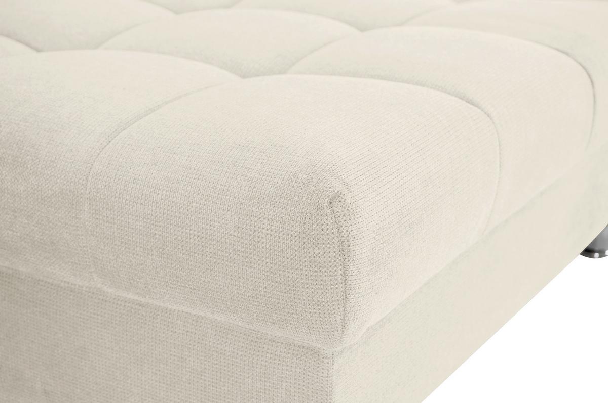 Rohová sedačka ERICE, pravá krémová - krémová/barvy chromu, Design, textil/plast (312/198cm)