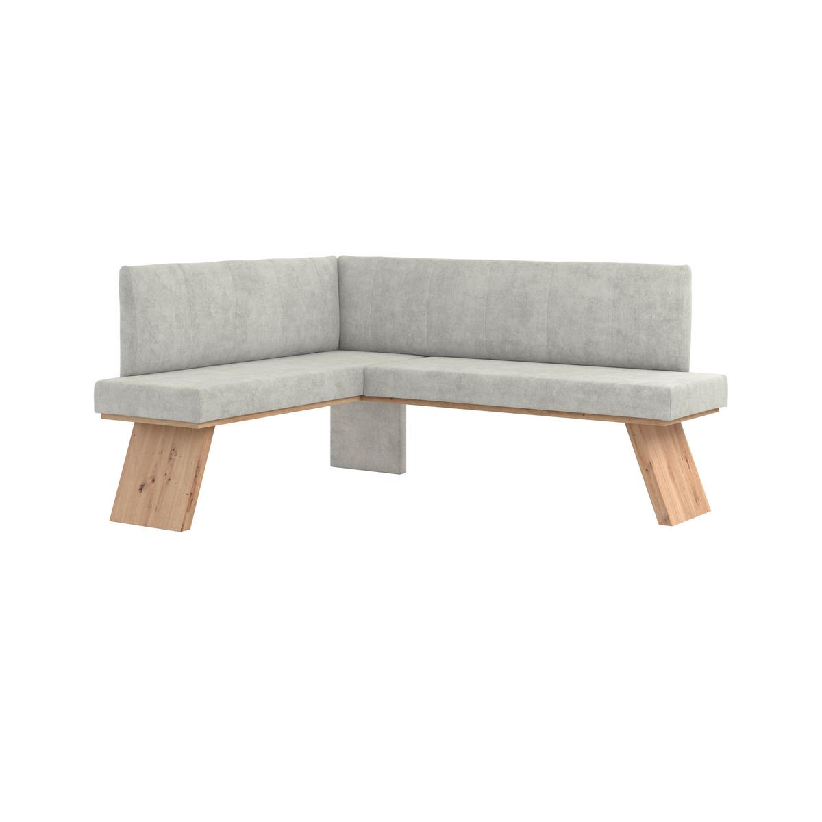 Eckbank Emma Ii Webstoff Hellgrau, B: 140 Cm - Eichefarben/Hellgrau, KONVENTIONELL, Holzwerkstoff/Textil (140/160cm)