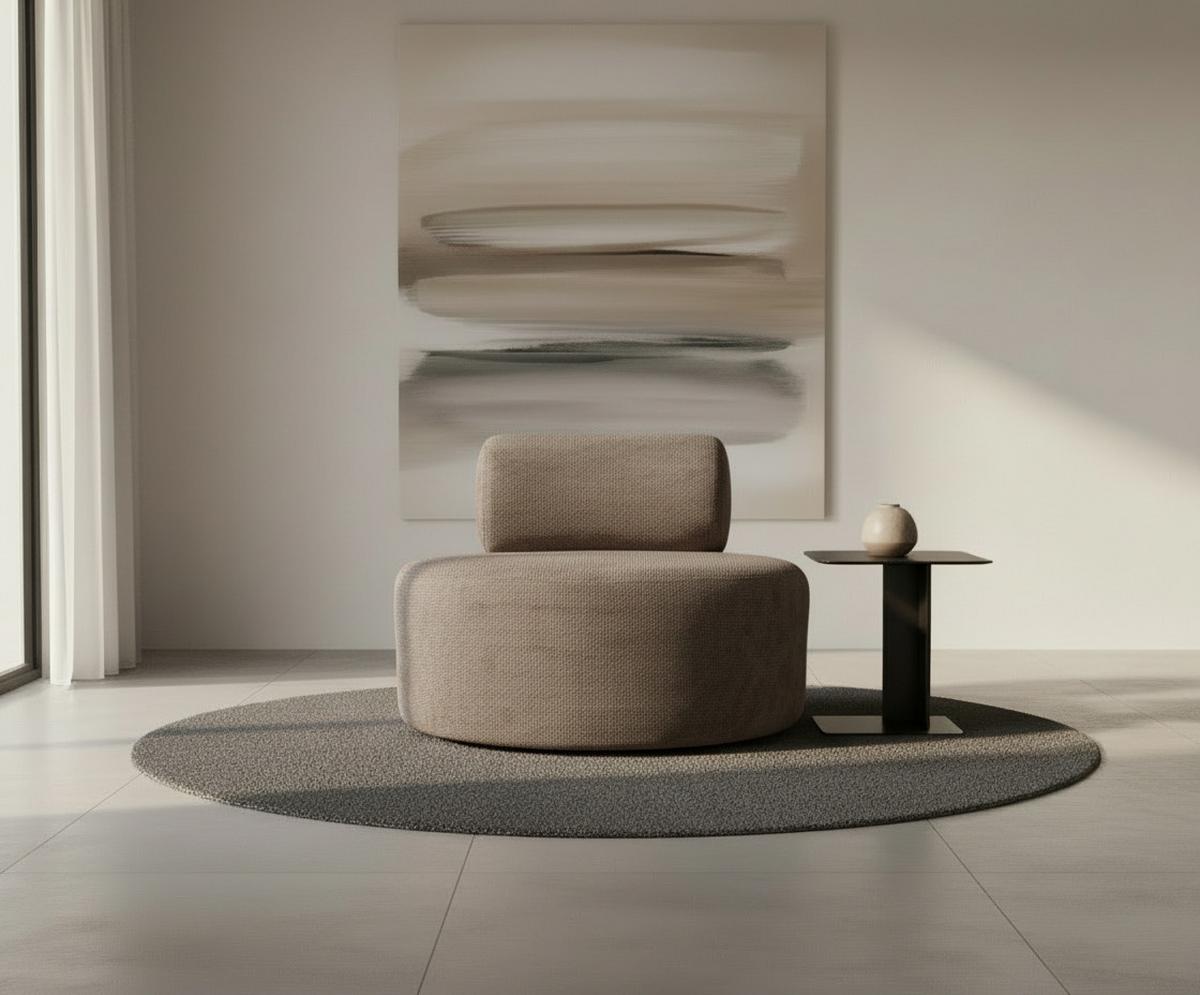 Relaxsessel Moss Hellbraun B: 88 cm - Hellbraun/Schwarz, Basics, Textil (88/70/88cm) - Livetastic