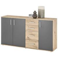 Kommode 160 Cm Bc 1040 Eichefarben/grau - Eichefarben/Silberfarben, Design, Holzwerkstoff (160/84/35cm) - MID.YOU