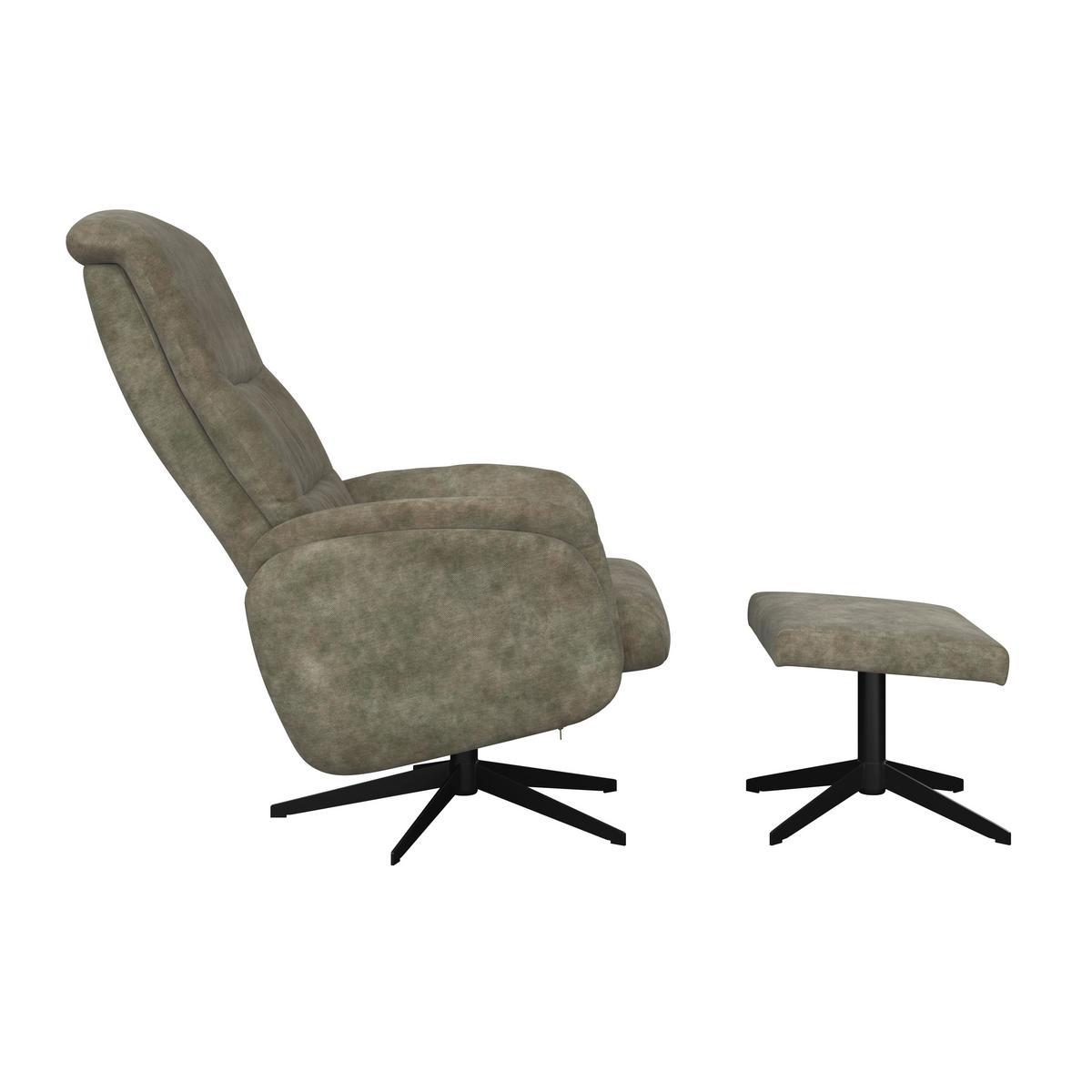 Relaxsessel Star grün, 360° drehbar - Schwarz/Grün, MODERN, Textil/Metall (72/107/86cm) - James Wood
