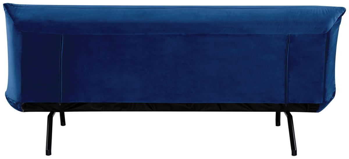 Rozkladacia pohovka JARVIS, modrý zamat - modrá/čierna, Modern, kov/textil (185/82/62cm) - MID.YOU