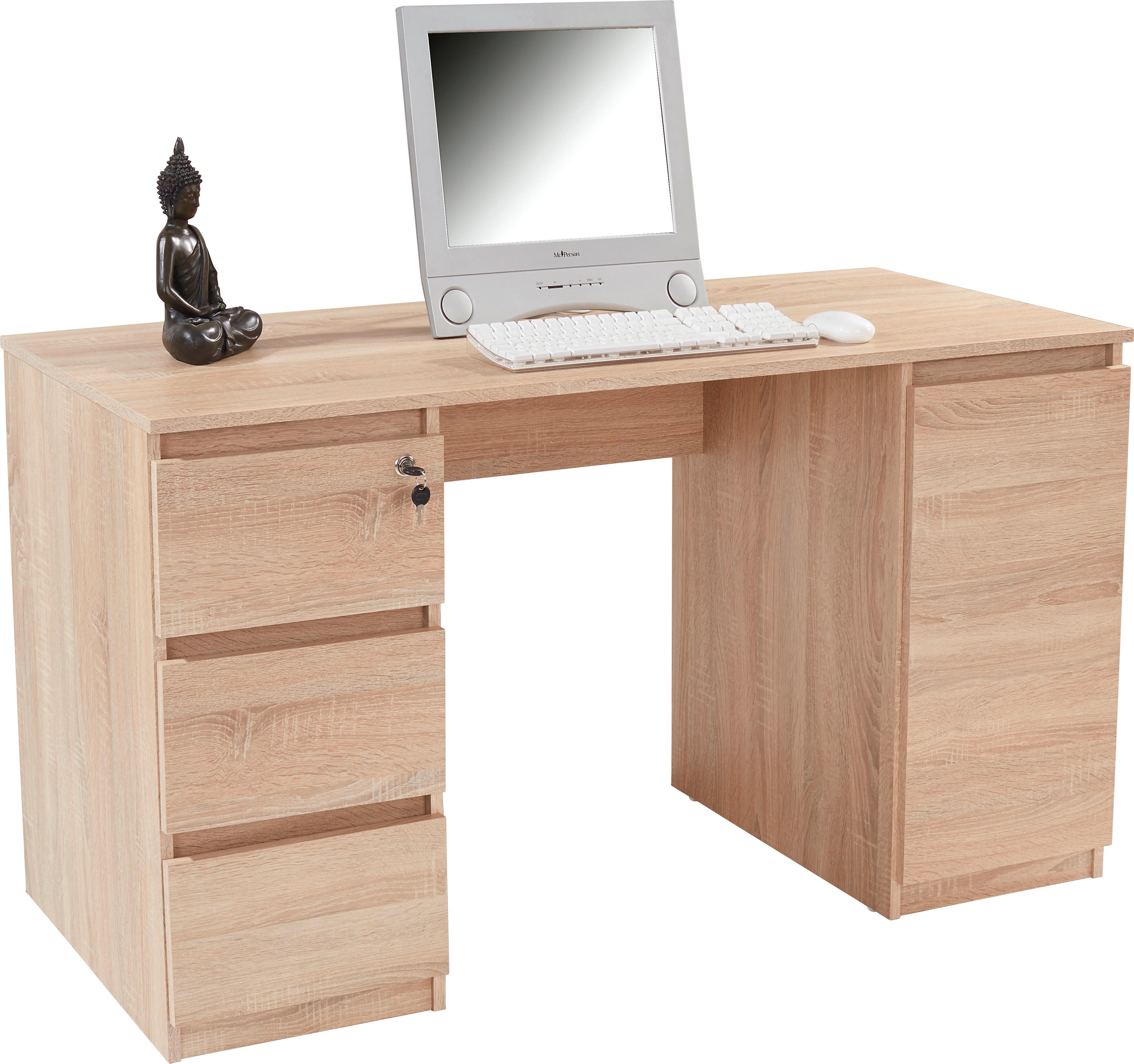 Schreibtisch + Stauraum B 138 cm H 74,4cm Stefan Eiche Dekor