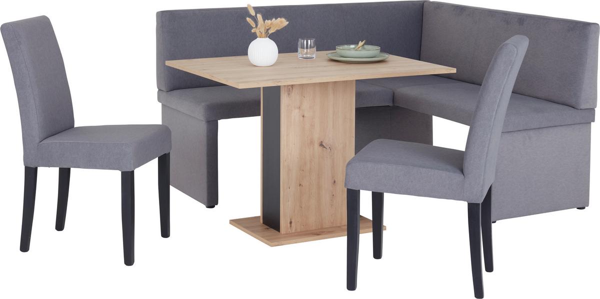 Eckbank Campel - Schwarz/Grau, KONVENTIONELL, Textil (167/147cm)