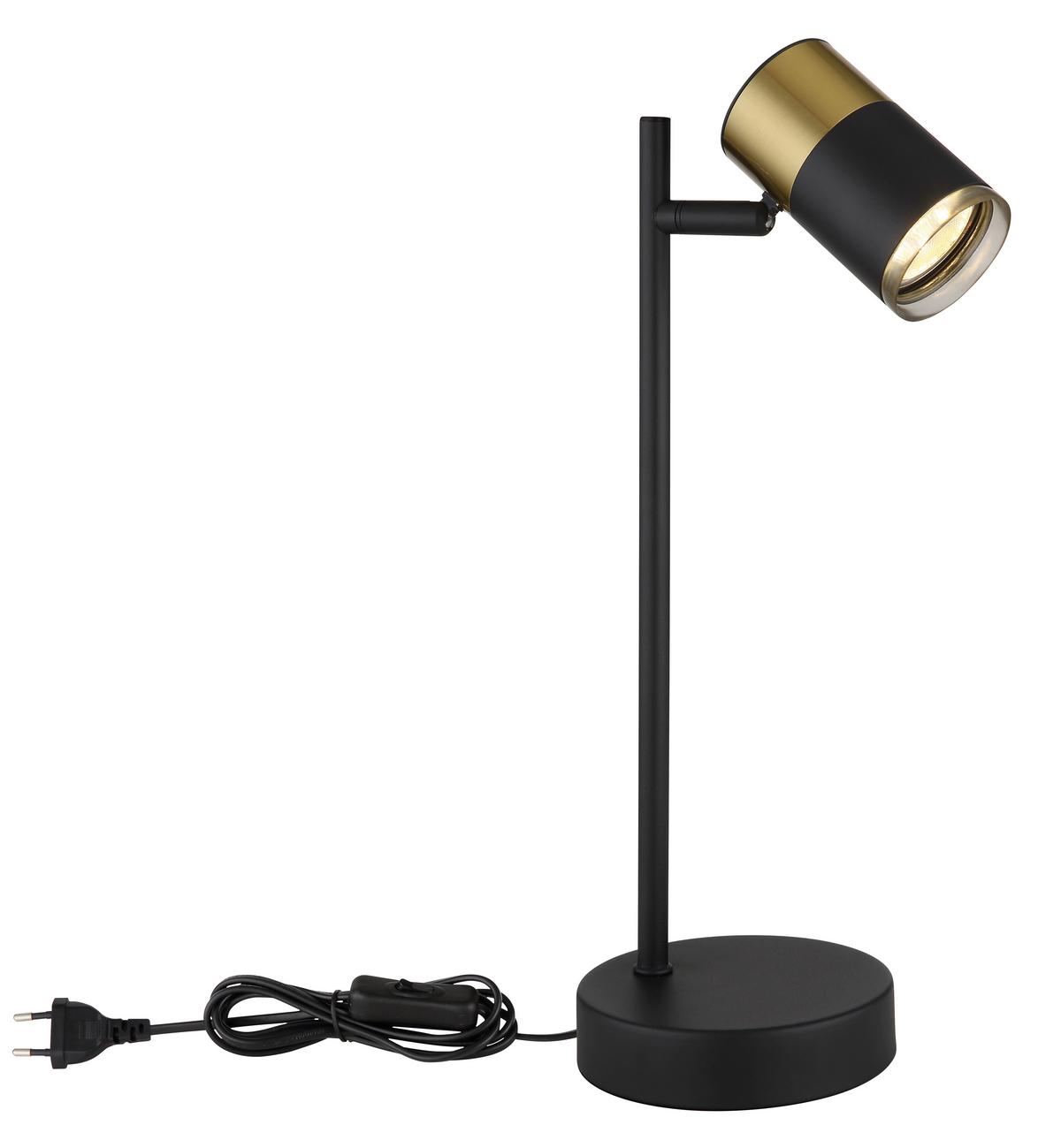 Tischleuchte 57850t - Dunkelgrau/Schwarz, Design, Kunststoff/Metall (13,2/12/35cm) - Globo
