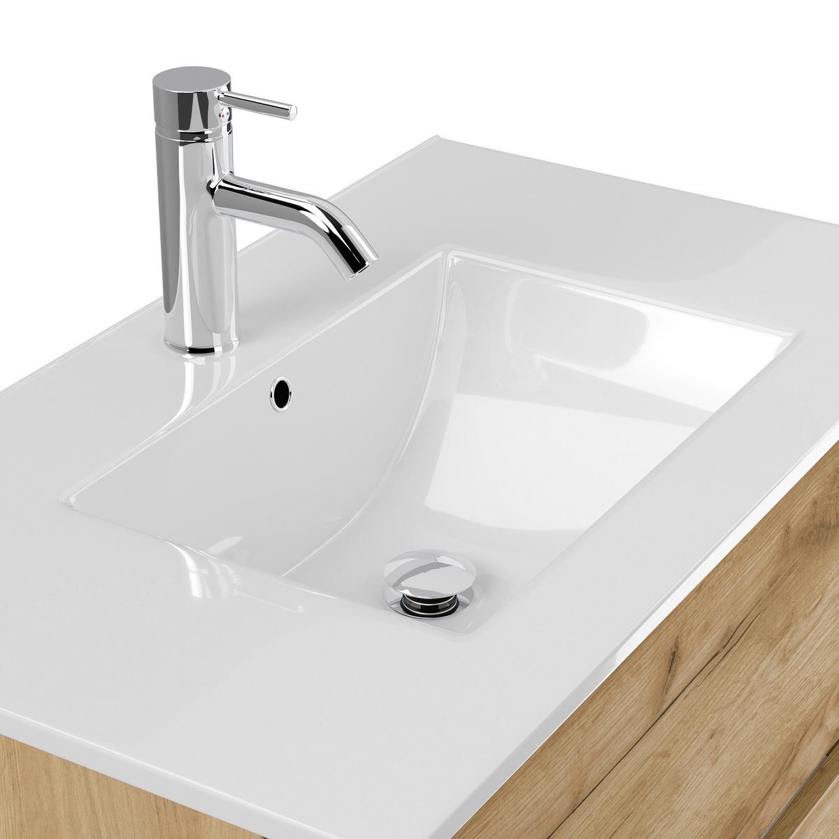 BADEZIMMER Limes, Eichefarben B: 70 cm - Eichefarben/Weiß, Basics, Keramik/Holzwerkstoff (70cm) - MID.YOU