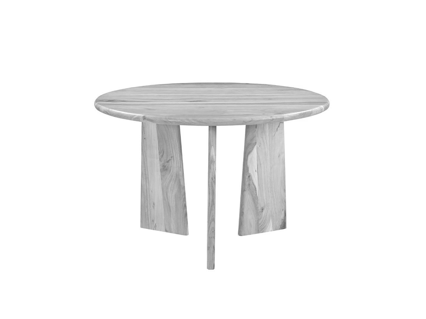Esstisch Wave Rund Akazie Massiv, B: 120 Cm - Naturfarben, ROMANTIK / LANDHAUS, Holz (120/77/120cm)