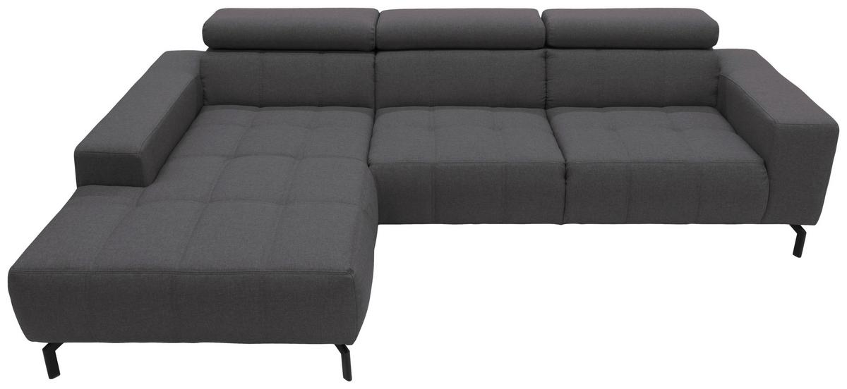 Ecksofa Cunelli Schwarz/braun Webstoff - Schwarz/Braun, Design, Textil (175/292cm) - MID.YOU