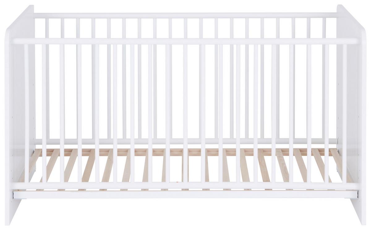 Rácsos Kiságy Alex - fehér, Konventionell, faalapú anyag/fa (82/81/144cm)