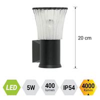 Led Kültéri Falilámpa Avento - fekete/áttetsző, Basics, műanyag/fém (20cm)