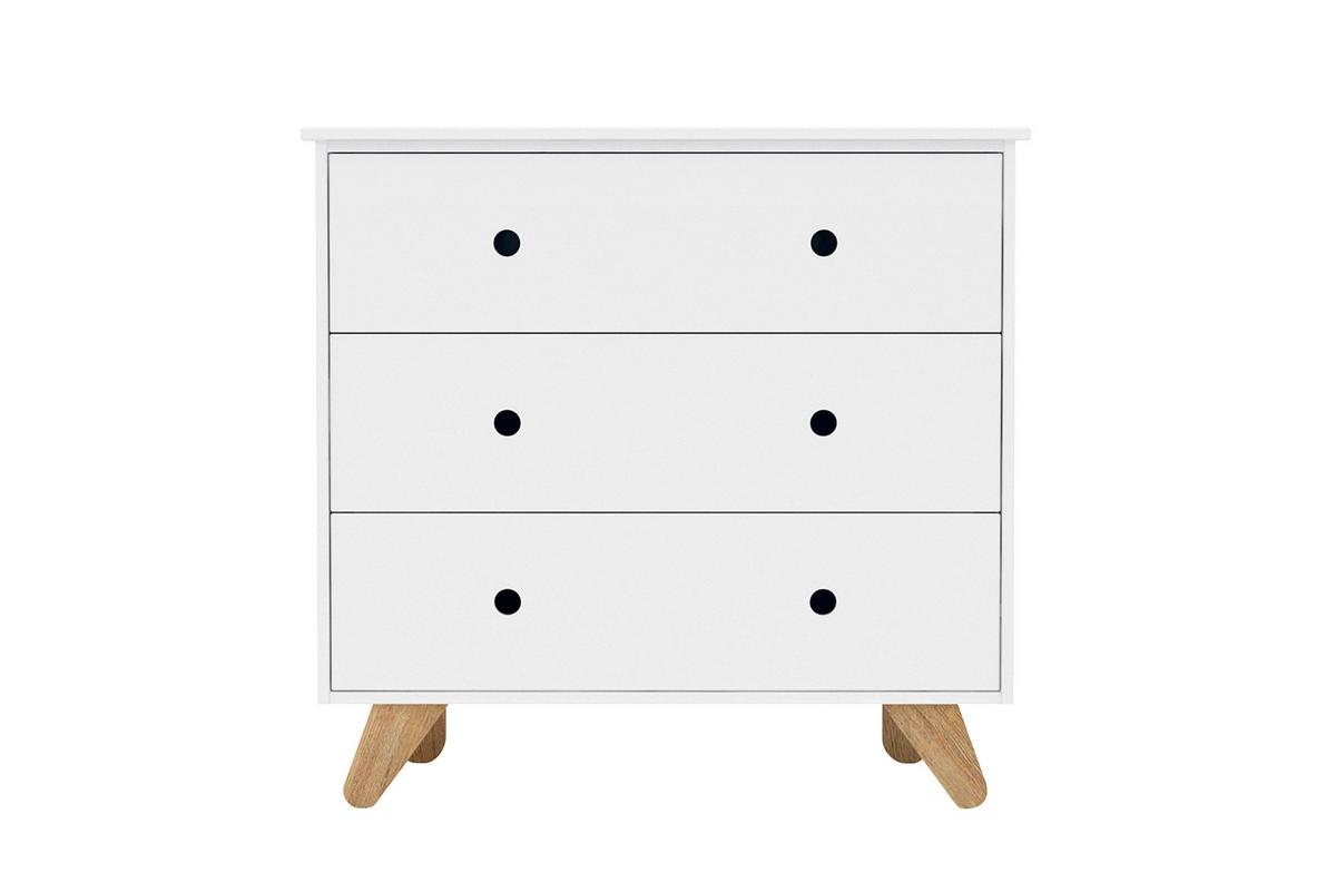 KOMMODE Weiß B: 95cm - Naturfarben/Weiß, Design, Holzwerkstoff (95/90/50cm) - Livetastic