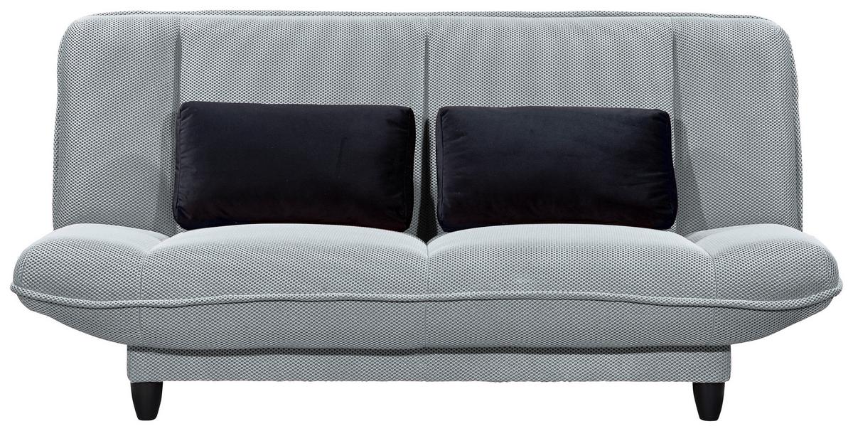 Schlafsofa Amalia Silberfarben B: 200 cm - Silberfarben/Schwarz, KONVENTIONELL, Textil (200/88/90cm) - MID.YOU