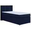 Boxspringbett Malta Mit Topper Blau, 90x200 Cm - Chromfarben/Blau, Basics, Holzwerkstoff/Textil (90/200cm) - P & B