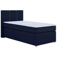 Boxspringbett Malta Mit Topper Blau, 90x200 Cm - Chromfarben/Blau, Basics, Holzwerkstoff/Textil (90/200cm) - P & B