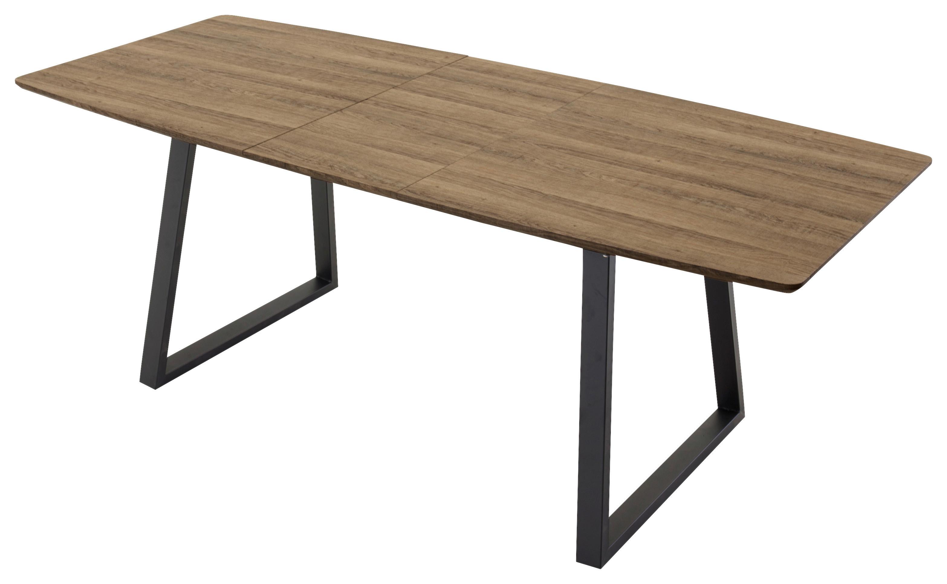 Esstisch Inca - Schwarz/Braun, Design, Holz/Metall (160-200/85/75cm) - Livetastic
