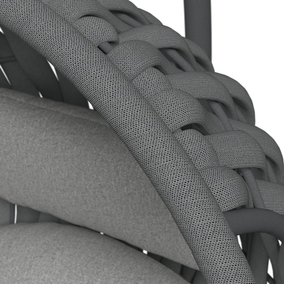 ZÁVESNÉ KRESLO MIRA - svetlosivá, Modern, kov/textil (107cm) - Bessagi Garden