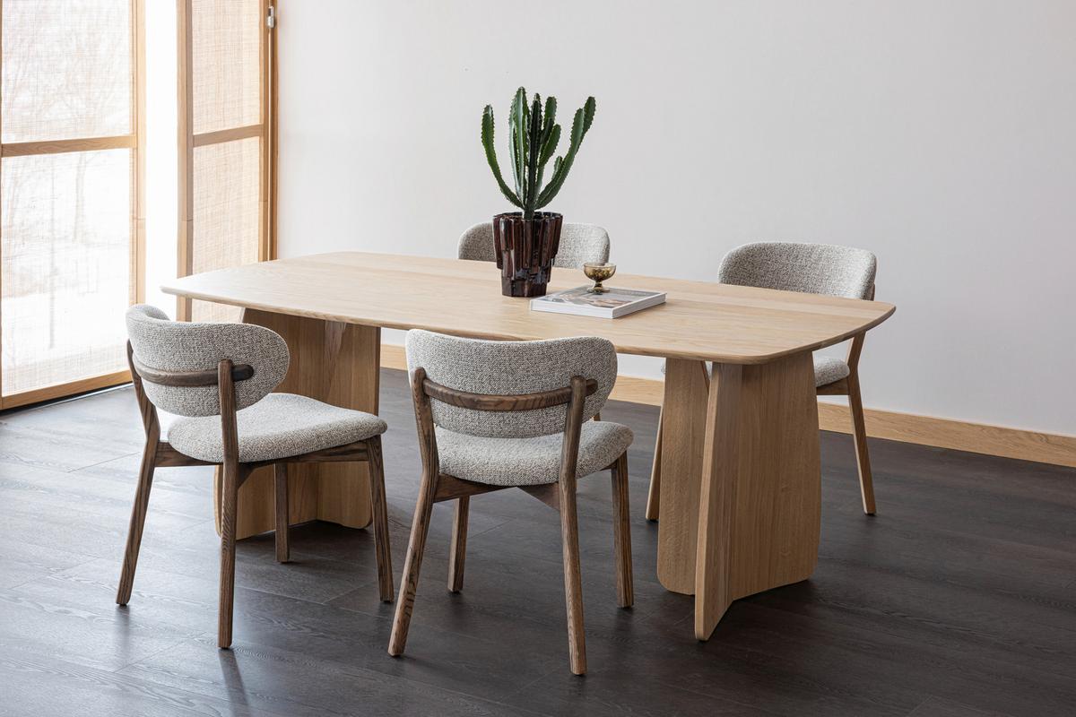 Stuhl-Set Udar Naturfarbe/Dunkelbraun B: 51cm - Dunkelbraun/Naturfarben, MODERN, Holz/Textil (51/82/60cm) - Livetastic