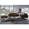 3-Sitzer-Sofa Springer D. Braun Schwarz, B: 207 cm - Chromfarben/Dunkelbraun, Design, Leder (207/85/92cm) - Livetastic