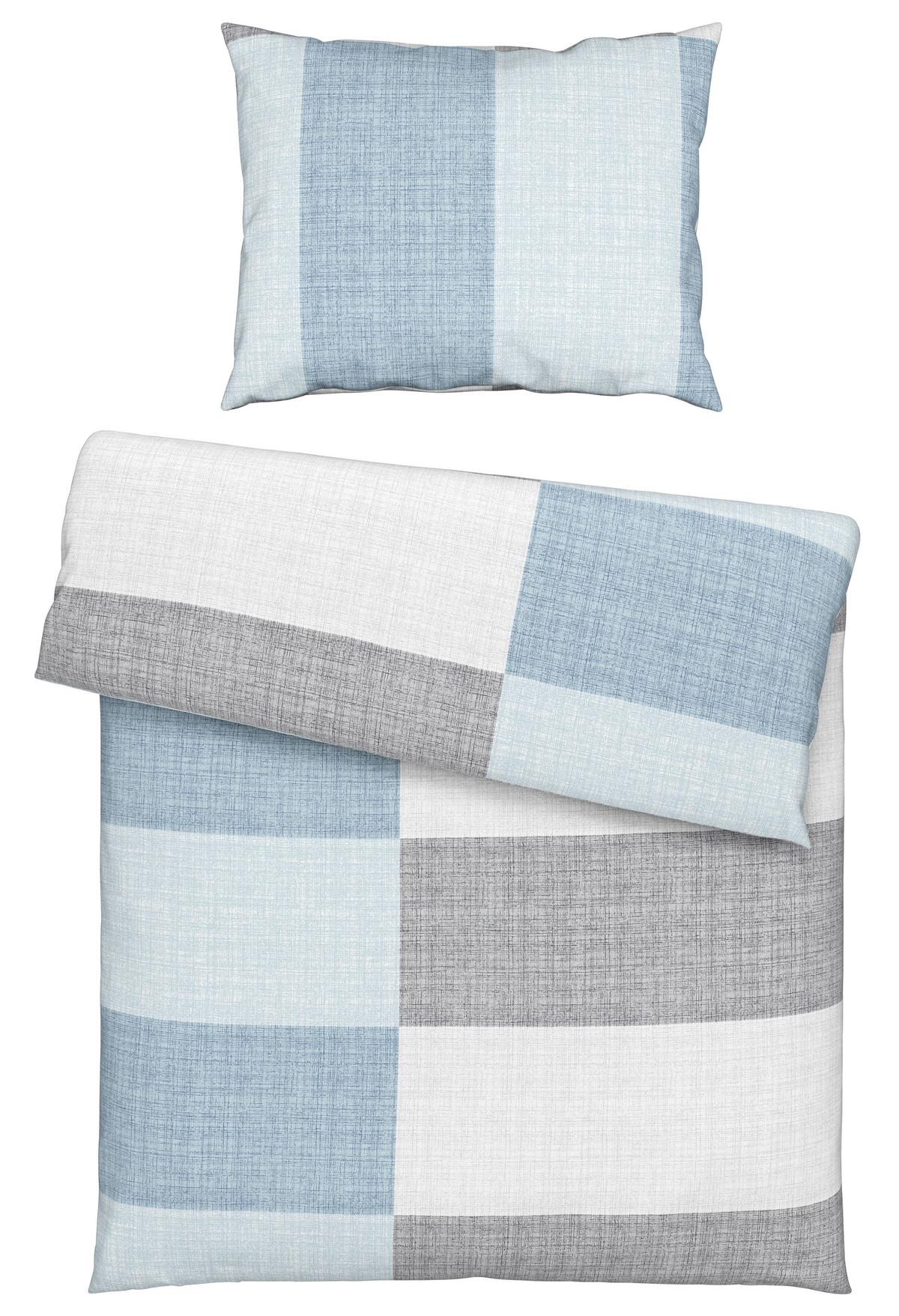Ágyneműhuzat-garnitúra Ela Su - kék/szürke, Modern, textil - Luca Bessoni